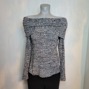 JustFab Textured Gray Knit Top